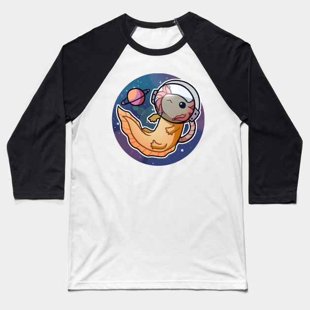 Space Axolotl 2 Baseball T-Shirt by gaypompeii